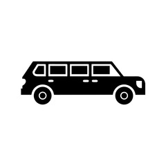 limousine icon black silhouette vector illustration on transparent background