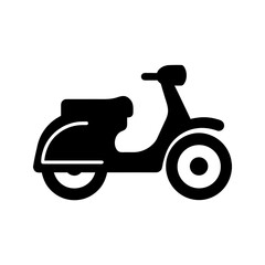 moped icon black silhouette vector illustration on transparent background
