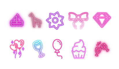 Collection of trendy design elements or decorations. Bright colored vector illustration. png
