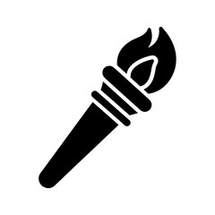tiki torch icon black silhouette vector illustration on transparent background