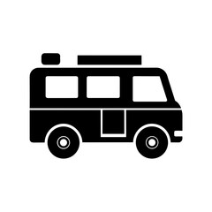 van icon black silhouette vector illustration on transparent background