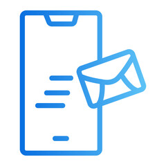 nessage received Line Gradient Icon