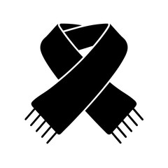 wool scarf icon black silhouette vector illustration on transparent background