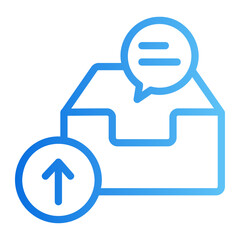 outbox tray Line Gradient Icon
