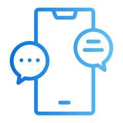 smartphone chat Line Gradient Icon