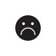 Solid Sad Face Emoji Icon with Frown Disappointed Feeling