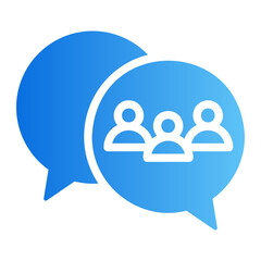 chat group Line Gradient Icon