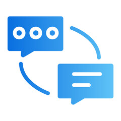 double chat bubbles Line Gradient Icon