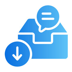 inbox tray Line Gradient Icon