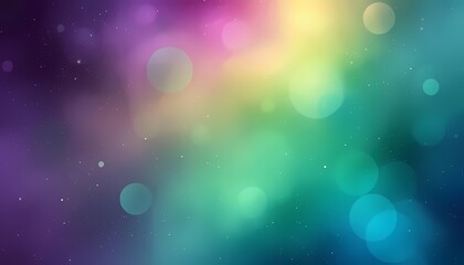 Abstract Colorful Bokeh Lights Background with Vibrant Purple and Green Gradients