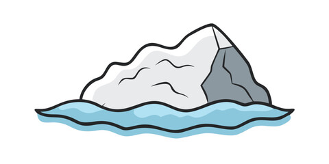 Mountain peak over water