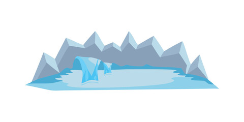 Icebergs floating in calm waters © Alone