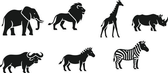 vector silhouettes of animals 