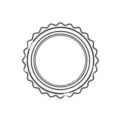 Distressed Scalloped Circle Frame Illustration