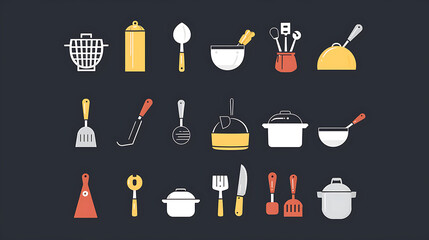 set of kitchen utensils