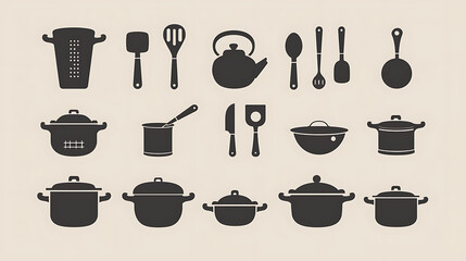set of kitchen utensils
