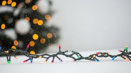 Snowy christmas lights