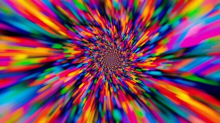 Psychedelic Tunnel of Colors Abstract Background Motion Blur.