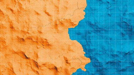 Military reconnaissance terrain segmentation aerial scanning and detection grid. 