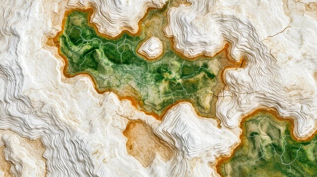 Military reconnaissance terrain segmentation aerial scanning and detection grid. 