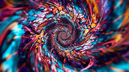 Vibrant Psychedelic Swirl Tunnel of Colors and Light.