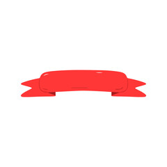 Red Ribbon Banner Scroll For Title Or Text Label