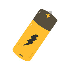 Yellow Battery With Lightning Bolt