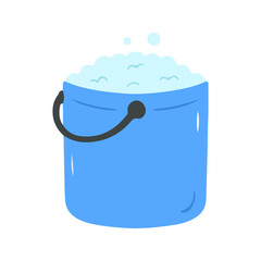Blue Cleaning Bucket With Foam