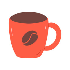 Red Coffee Cup With Bean Logo