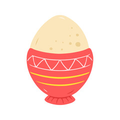Boiled Egg In Red Decorative Cup Holder