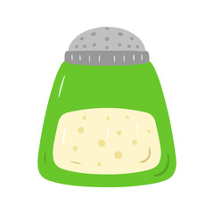 Green Shaker Jar with Seasoning Powder Illustration