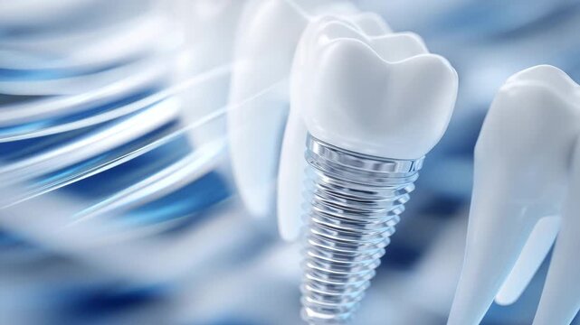 10Close-up diagonal layout of dental bridge implant system, pristine white sterile surface enhancing focus on polished components and medical precision