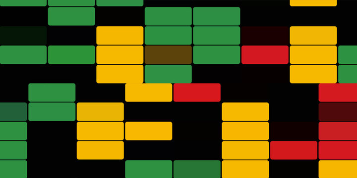 Abstract background with colorful wavy lines pattern and with Jamaican color themePrint
