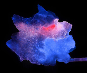 Bright painted violet, blue and purple watercolor texture. Hand drawn background