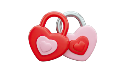 Heart-Shaped Padlocks Interlocked: Symbol of Love