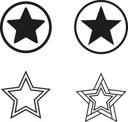 Fototapeta premium Collection of versatile star symbols and icons in both solid and outline styles
