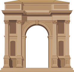 Naklejka premium Historic Stone Triumph Arch Monument Vector
