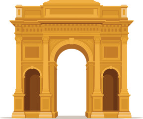 Naklejka premium Golden Triumph Arch Historic Monument Vector