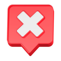 delete post 3d rendering icon red button