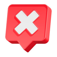 delete post 3d rendering icon red button