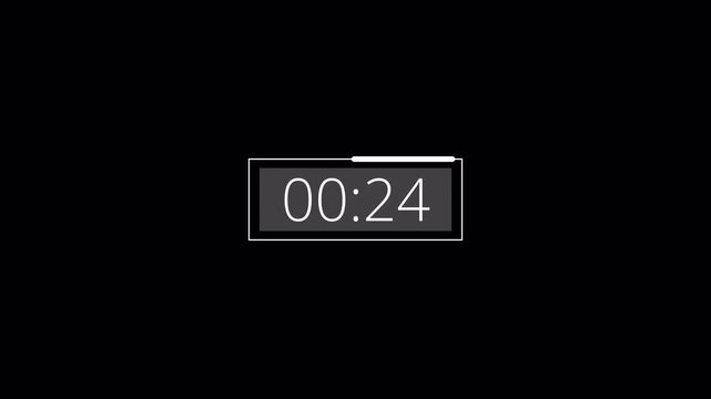 30s countdown timer animation from thirty to zero second on transparent background with an alpha channel.