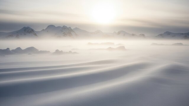 Sunrise over snow-capped mountains - Powered by Adobe