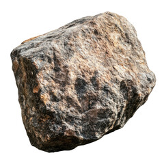 Rough Textured Brown And Gray Rock Against A Transparent Background Showing Natural Imperfections And Details