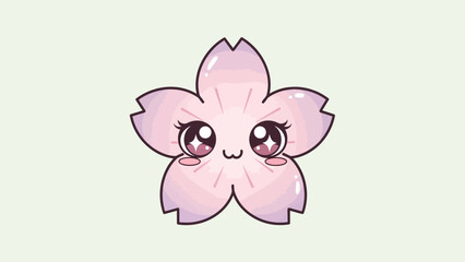 Pink cartoon flower with eyes.