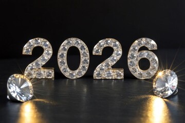 Gleaming Crystal Numerals Catching Light in Elegant Display