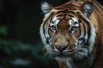 Close-up of a tiger's intense gaze