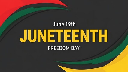 Juneteenth Freedom Day Celebration Banner with African Colors Design Celebrating the End of Slavery and Emancipation on June 19th Bringing Awareness and Remembrance