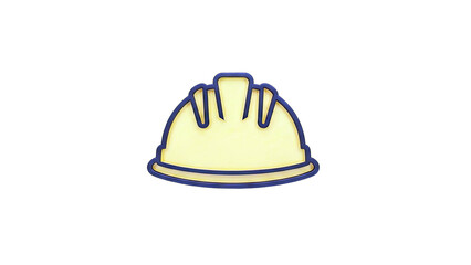 Construction Helmet Icon on White Background