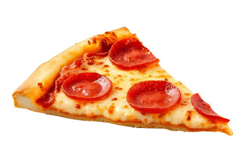 Pepperoni pizza slice isolated delicious fast food meal serving
