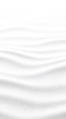 Fototapeta premium White fluffy material full frame abstract background texture. Soft cozy fabric blanket or faux fur detail closeup for comfort concept. Cloud Dancer Color of the Year 2026